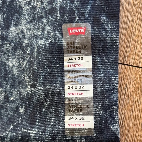 Levi's 541 Men's Acid Washed Navy Blue Straight Jeans - Picture 3 of 9